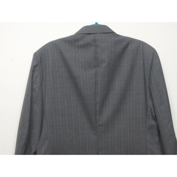 Towncraft Suit Jacket 42S worsted wool blend striped gray Blazer Sport Coat EUC - Picture 6 of 13